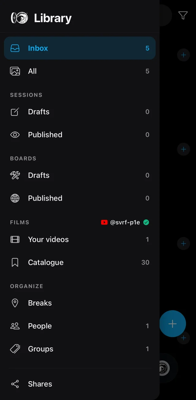 Your Library: uploads land in your Inbox and stay private in Drafts until you publish