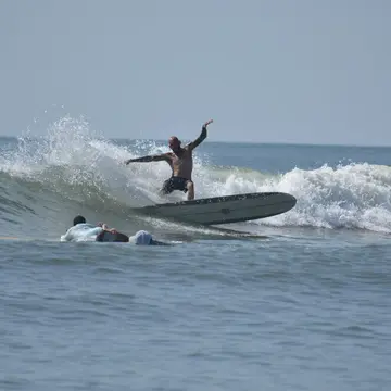 A surfer on a wave, the sample photo shown three ways